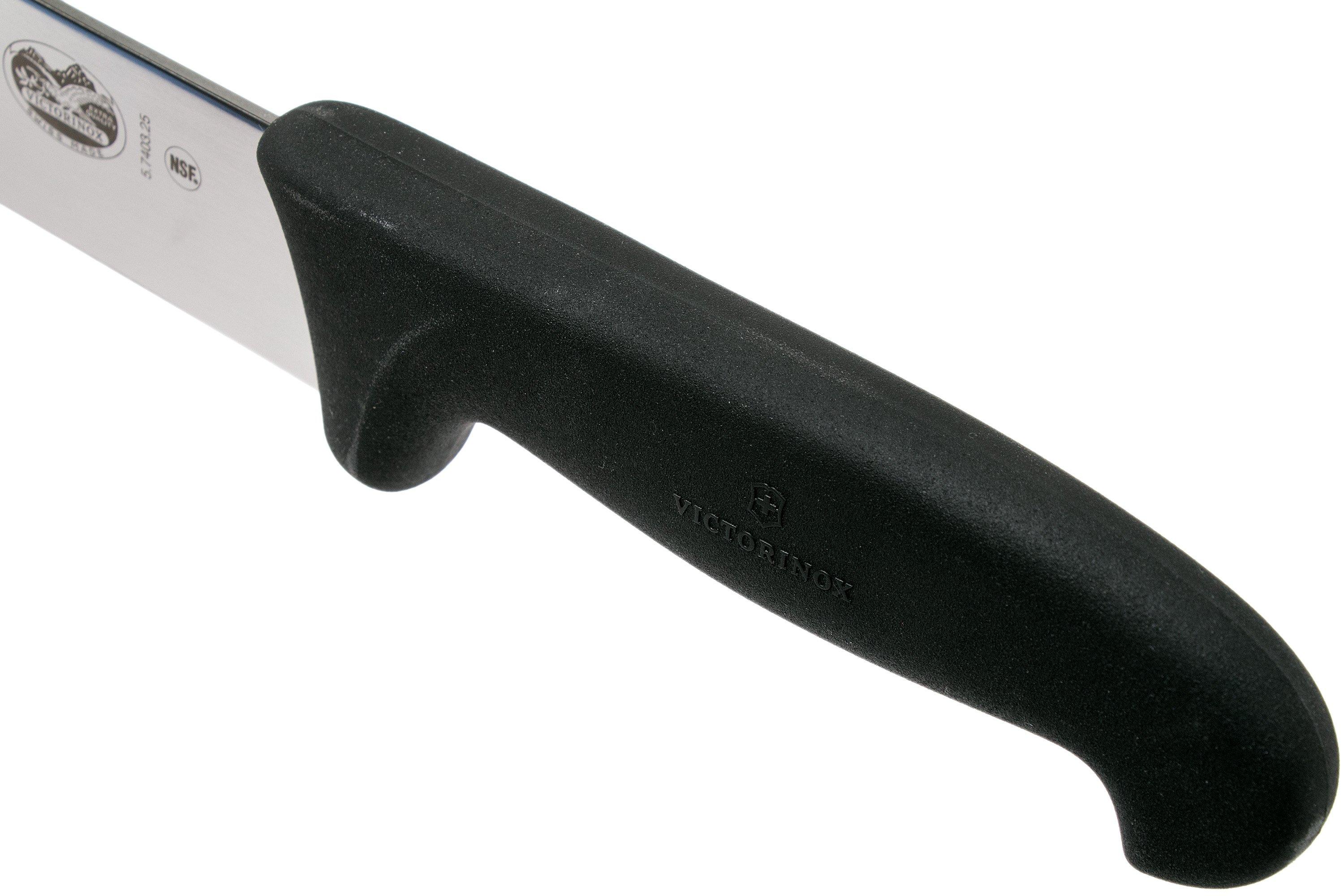 Couteau à découper professionnel Victorinox lame dentée fibrox noir 25cm  5.2033.25