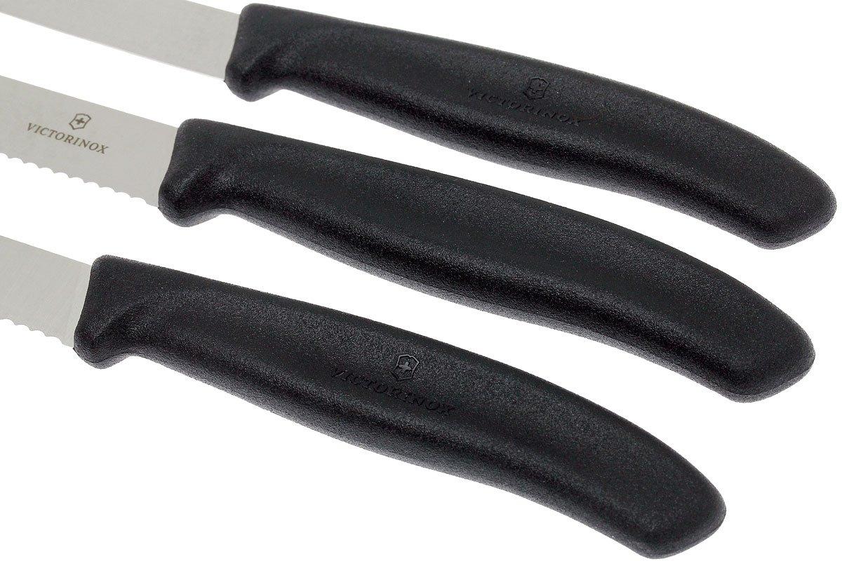 Set of 3 vegetable knives black - knife set 3 pieces - VICTORINOX - 17.87 €