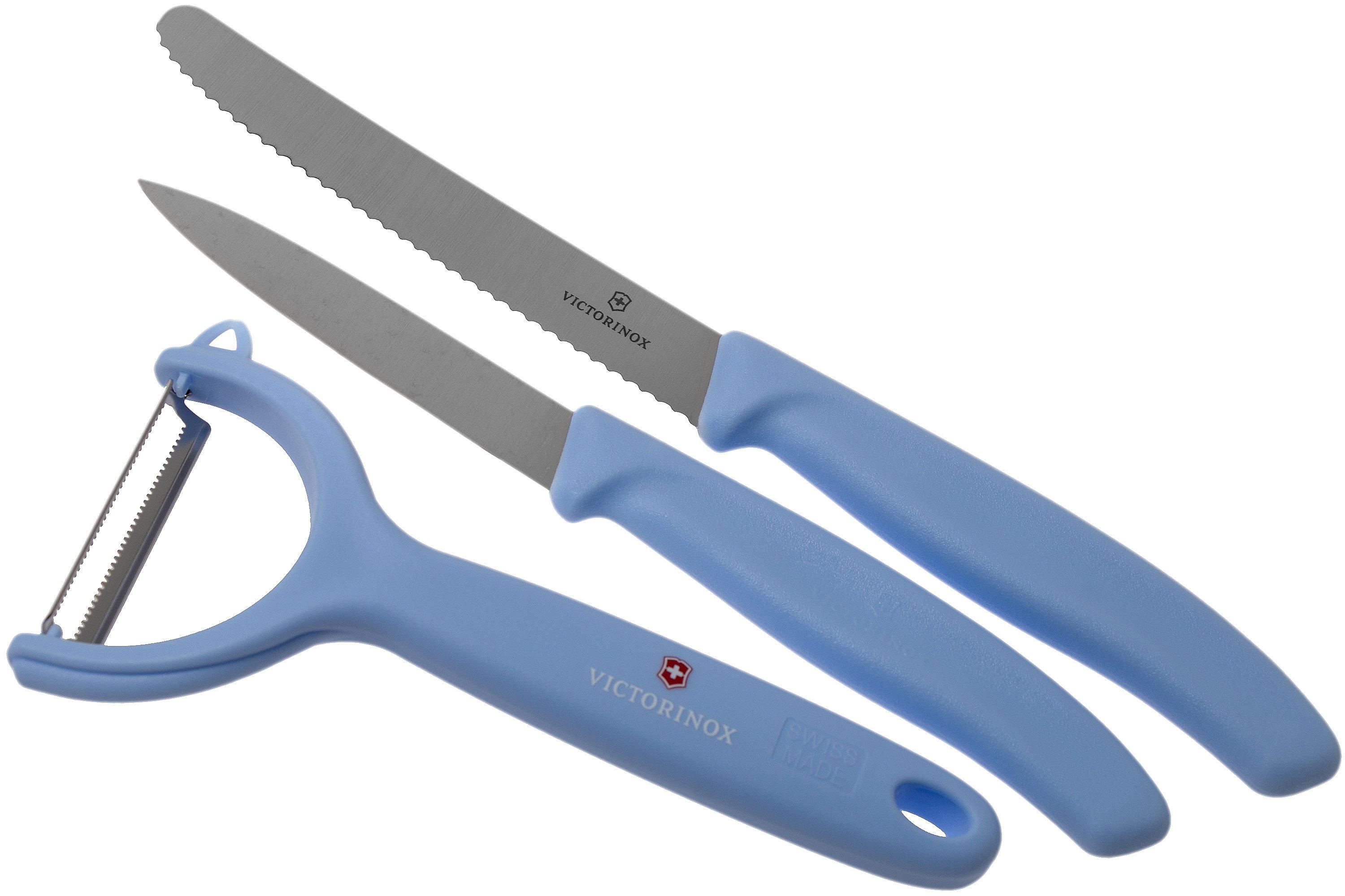 Victorinox SwissClassic 6.7116.33L22 Juego de cuchillos para verduras de 3  piezas, azul