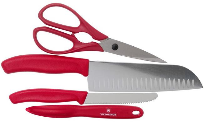 Victorinox Swiss Classic cuchillo de pan, filo de sierra, 21 cm, rojo,  Blister