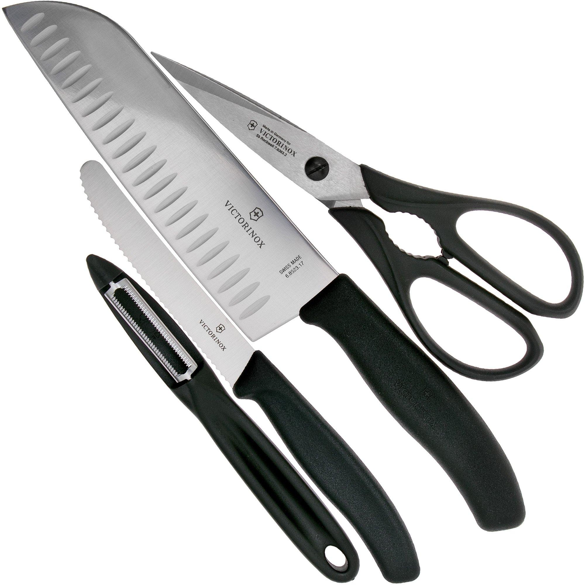 Victorinox SwissClassic 6.7133.4G 4-piece kitchen knife set, black