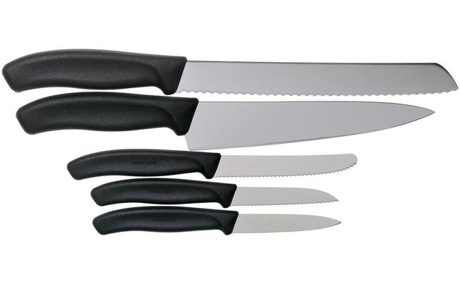 Victorinox SwissClassic 6.7133.5G 5-piece kitchen knife set, black