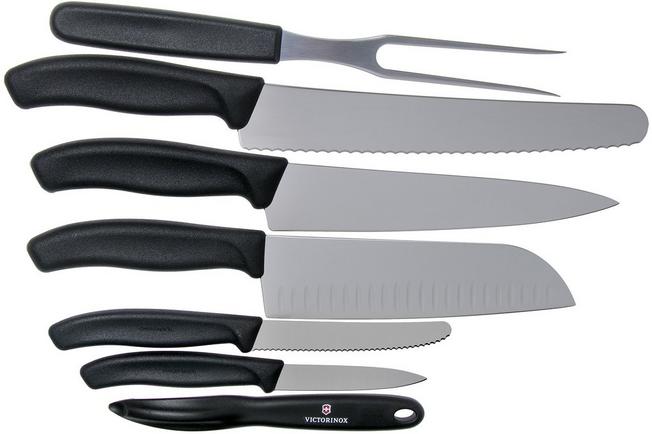 Victorinox SwissClassic 6.7133.7G 7-piece kitchen knife set, black