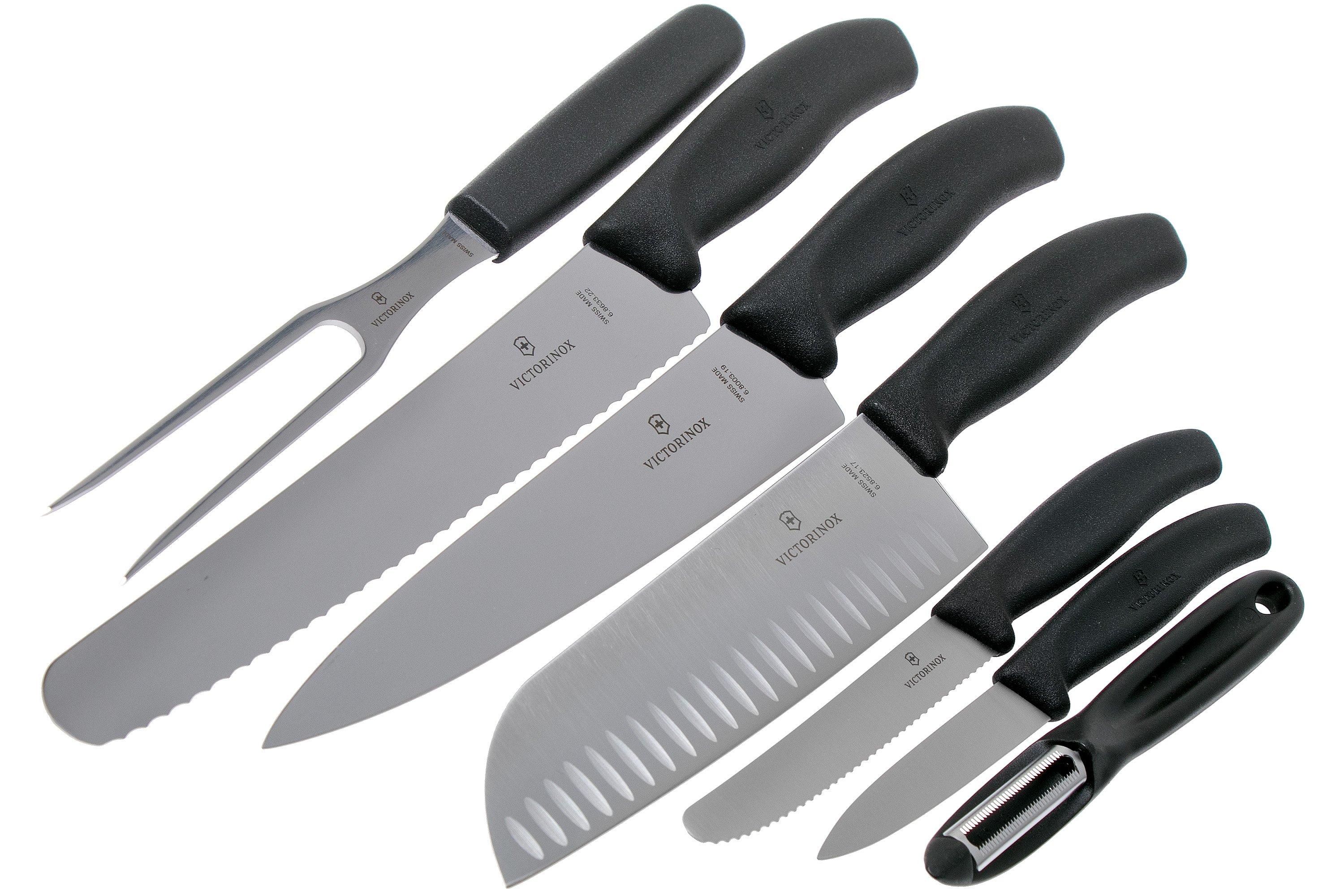 Victorinox SwissClassic 6.7133.7G 7-piece kitchen knife set, black
