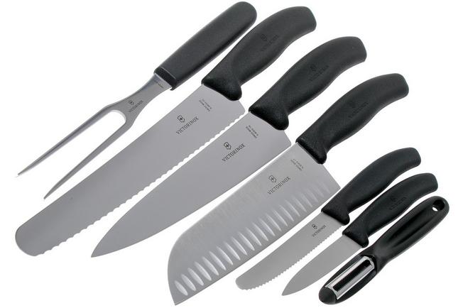 Juego de cuchillos de cocina de 7 piezas, juego de cuchillos de cocina de  acero inoxidable con tabla de cortar, caja de regalo de cuchillos de cocina