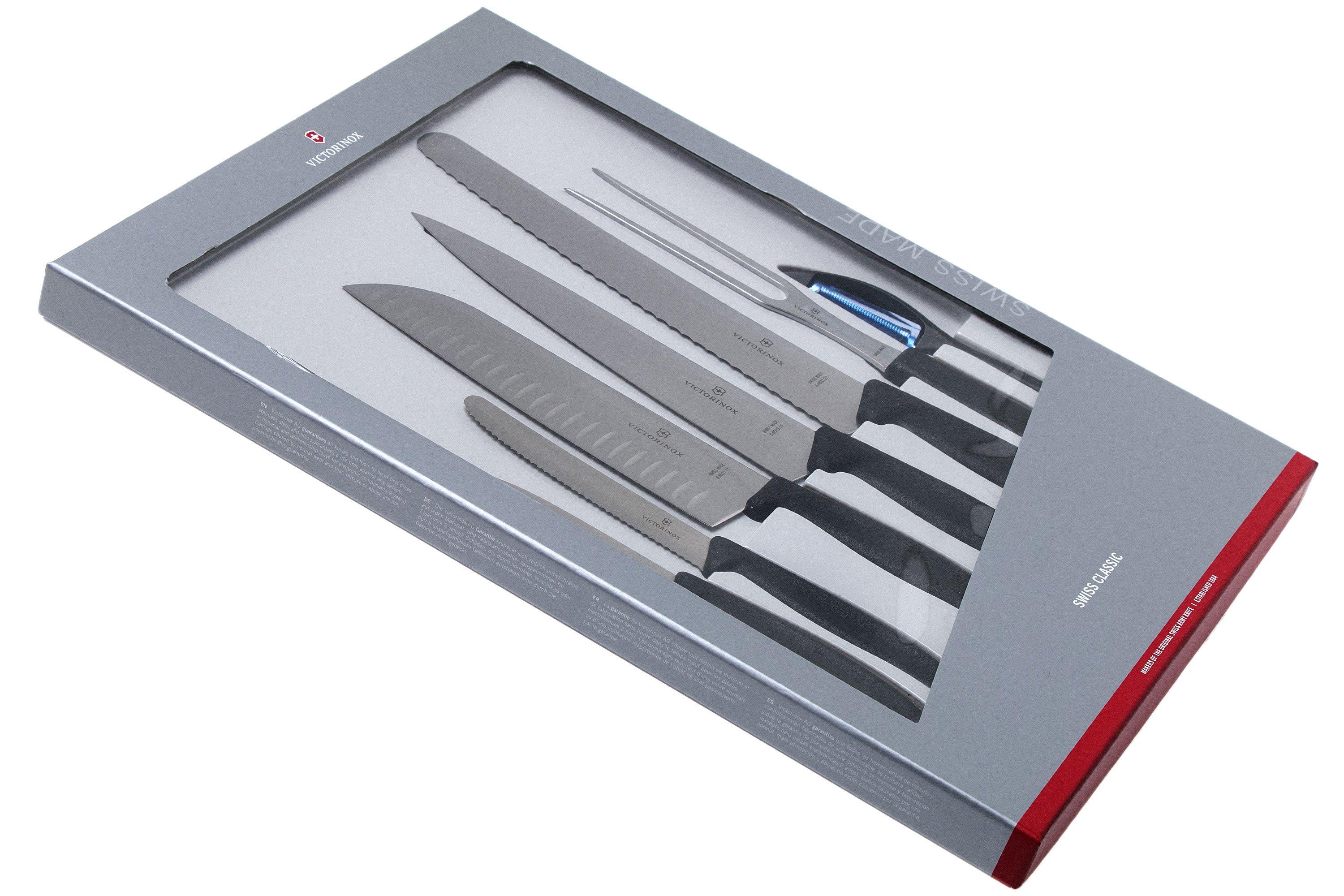  Victorinox Swiss Classic Kitchen Knife Set, 5 Pieces - Paring  Knives, Utility Knife, Carving Knife and Bread Knife - Black, Multiple:  Home & Kitchen