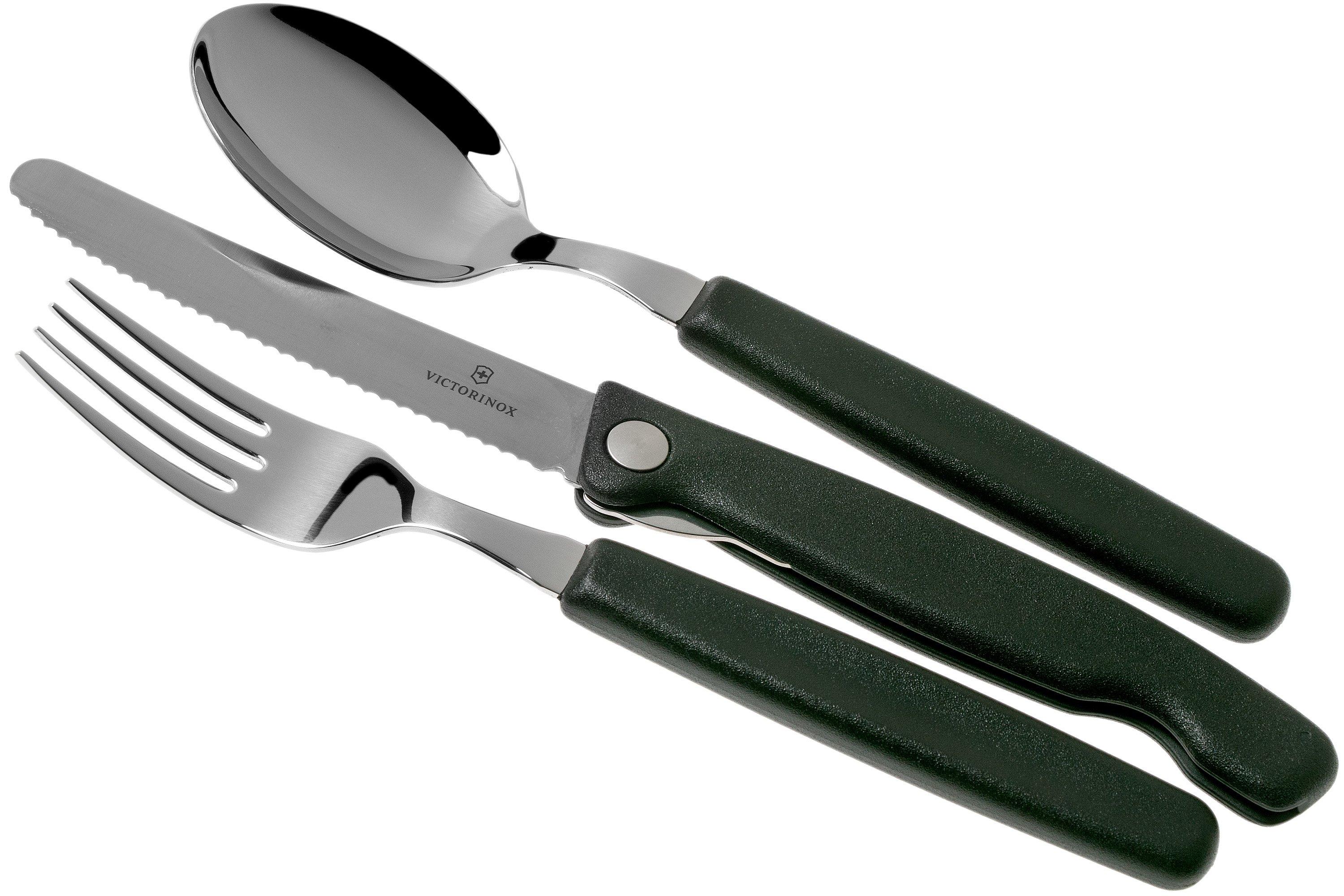 Victorinox Swiss Classic 3 piece cutlery set black with foldable