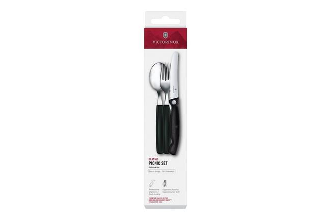 Imagen para Victorinox Swiss Classic Picnic Set 6.7193.3F Black, set de 3 cubiertos
