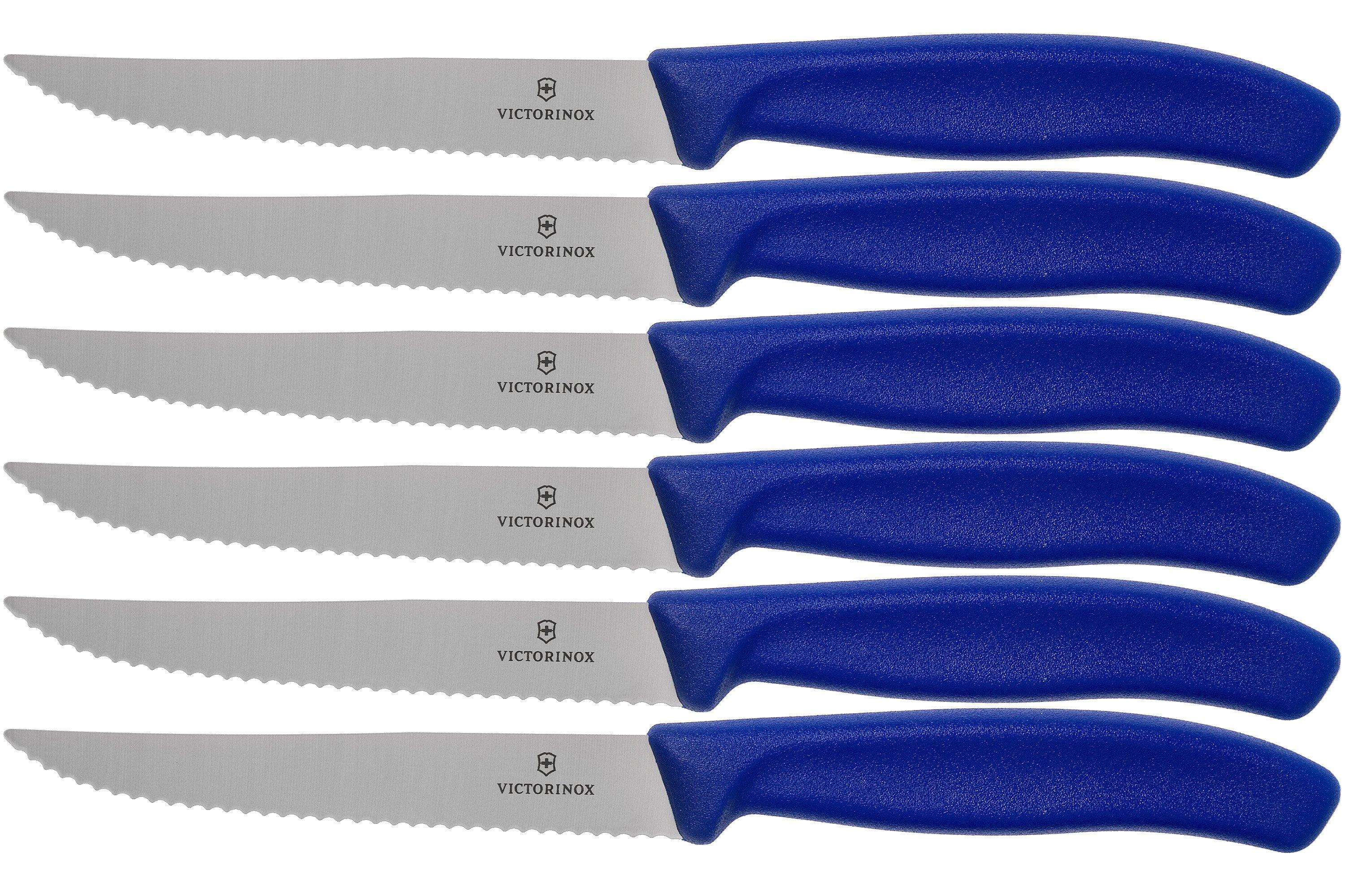 Victorinox 6.7233.6 Swiss Classic Steak Knife Set Ideal for Slicing a Wide  Variety of Steak Cuts Serrated Blade in Black, Set of 6