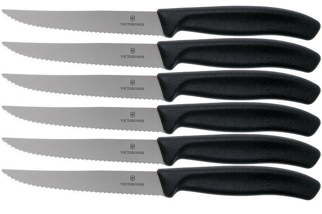 Victorinox SwissClassic 6.7233.6, set di coltelli da bistecca, 6 pz, nero