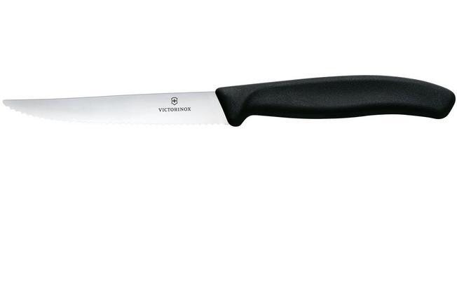Image for Victorinox Swiss Classic Steak & Pizza Knife 6.7233 Wavy, Black, serrated steak knife, 11 cm