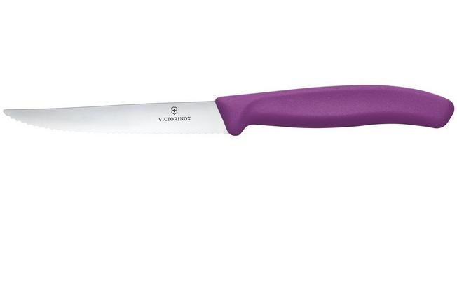 Immagine per Victorinox Swiss Classic Steak & Pizza Knife 6.7235.C1 Wavy, Purple, coltello da carne dentellato