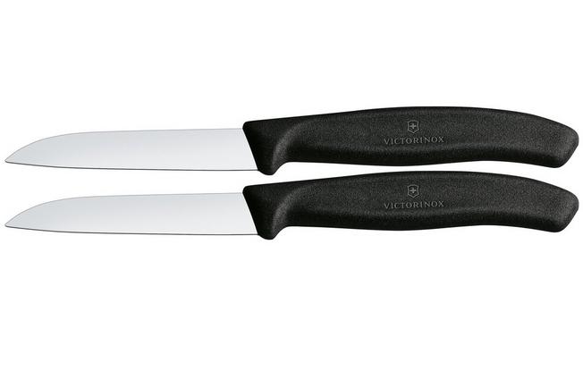 Image pour Victorinox Swiss Classic 6.7403.2 Straight, Black, set de 2 couteaux à légumes, 8 cm