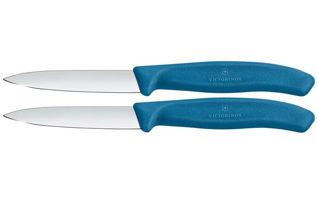 Image pour Victorinox Swiss Classic 6.7602.2C1 Straight, Blue, set de 2 couteaux à légumes, 8 cm