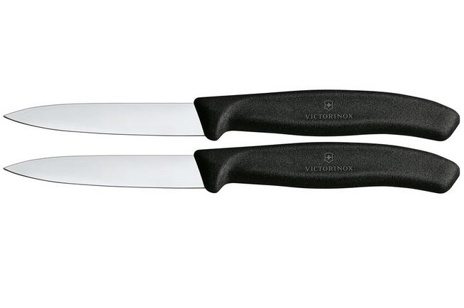 Image pour Victorinox Swiss Classic 6.7603.2 Straight, Black, set de 2 couteaux à légumes, 8 cm