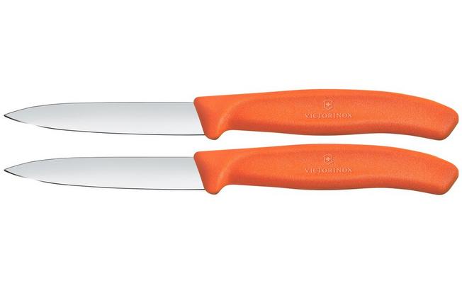 Image pour Victorinox Swiss Classic 6.7609.2C1 Straight, Orange, set de 2 couteaux à légumes, 8 cm