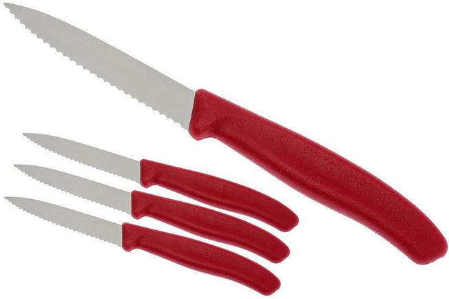 Image for Victorinox Swissclassic serrated vegetable knives red, set of 4, 6.7631-4