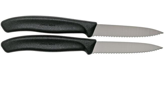 Victorinox SwissClassic coltelli da verdure seghettati nero 8 cm, set di  due, VT6-7633-B