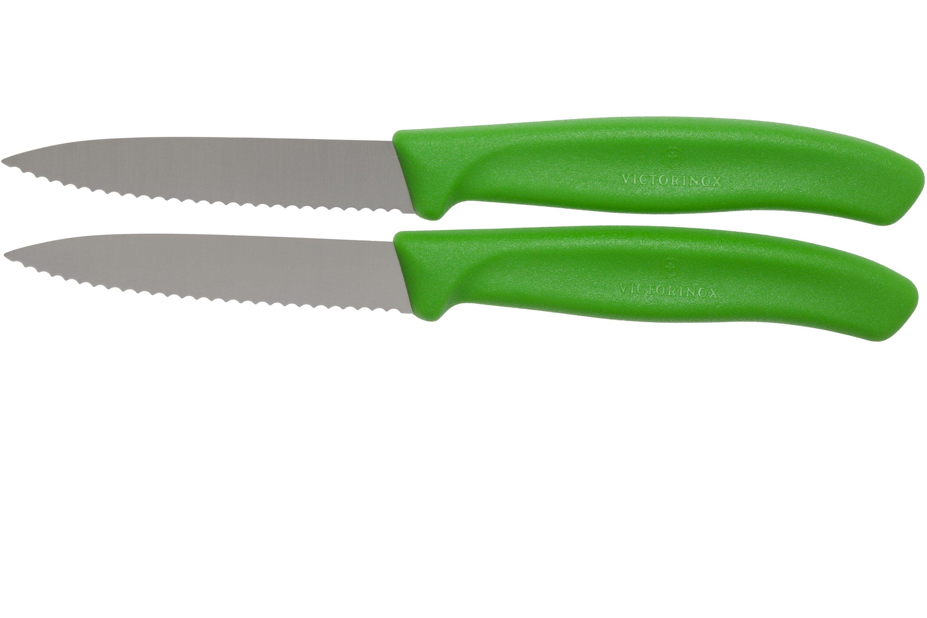 Victorinox SwissClassic serrated vegetable knives green 8 cm, set of 2