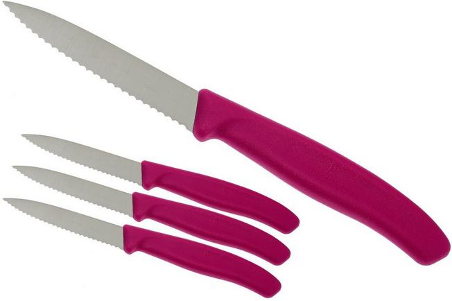 Image for Victorinox Swissclassic serrated vegetable knives pink, set of 4, 6.7636.L115-4