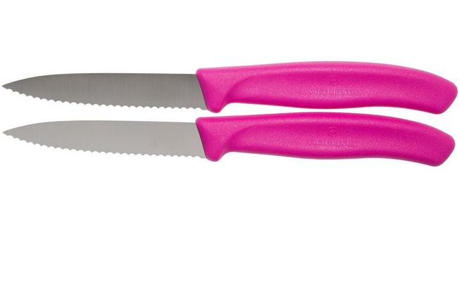 Victorinox 6.7706.l115 boite de 20 couteaux office, lame 10 cm inox, pointe  milieu, manche polypropylène rose