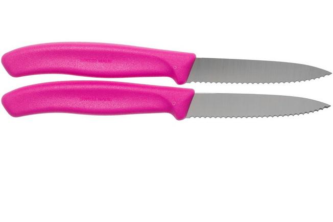 Victorinox SwissClassic serrated vegetable knives pink 8 cm, set van 2,  VT6-7636-L115B