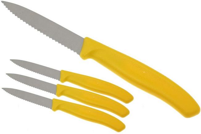 Image for Victorinox Swissclassic serrated vegetable knives yellow, set of 4, 6.7636.L118-4