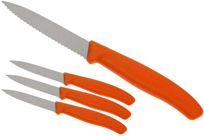 Image for Victorinox Swissclassic serrated vegetable knives orange, set of 4, 6.7636.L119-4