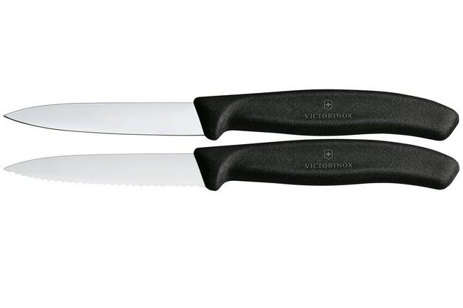 Bild für Victorinox Swiss Classic 6.7693.2 Straight/Wavy, Black, Gemüsemesser Set, 2-teilig, 8 cm