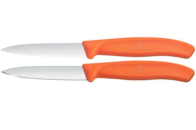 Bild für Victorinox Swiss Classic 6.7699.2C1 Straight/Wavy, Orange, Gemüsemesser Set, 2-teilig, 8 cm