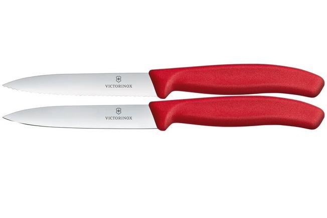 Image pour Victorinox Swiss Classic 6.7791.2C1 Straight/Wavy, Red, set de 2 couteaux à légumes, 10 cm