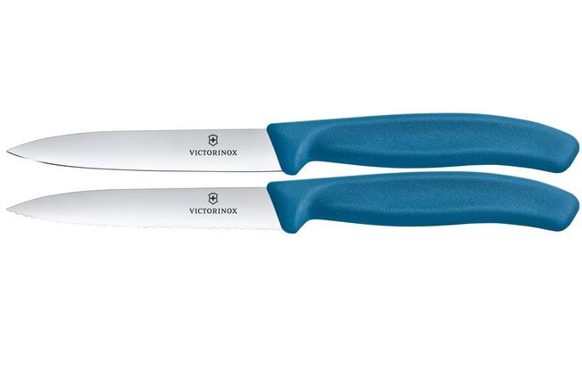 Image pour Victorinox Swiss Classic 6.7792.2C1 Straight/Wavy, Blue, set de 2 couteaux à légumes, 10 cm