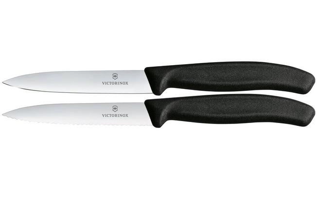 Image pour Victorinox Swiss Classic 6.7793.2 Straight/Wavy, Black, set de 2 couteaux à légumes, 10 cm