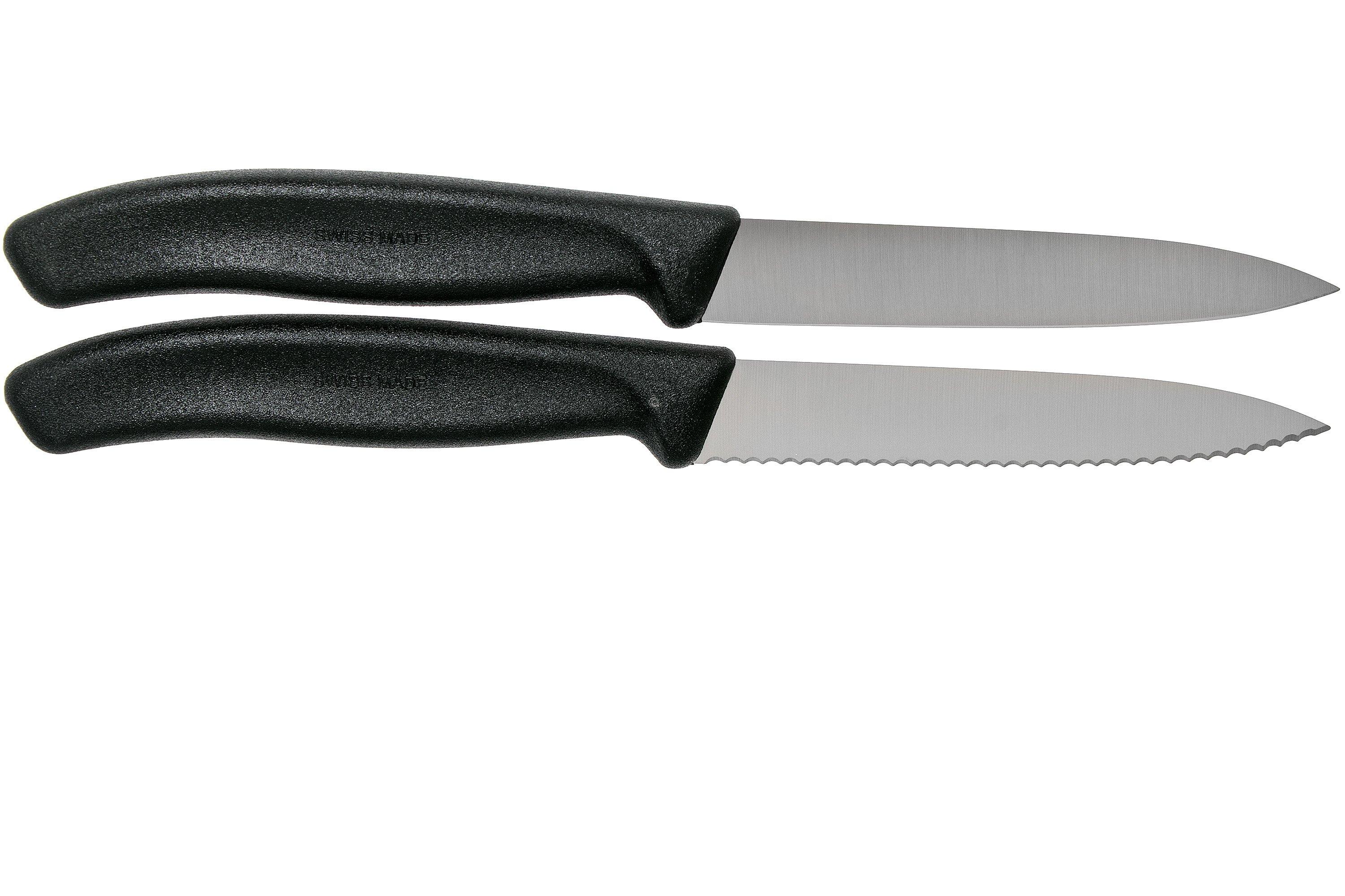 Victorinox Couteau à Légumes Et éplucheur - Lame Droite Et Dentelée - Orange - Parfait Pour Fruits Et Légumes - 4