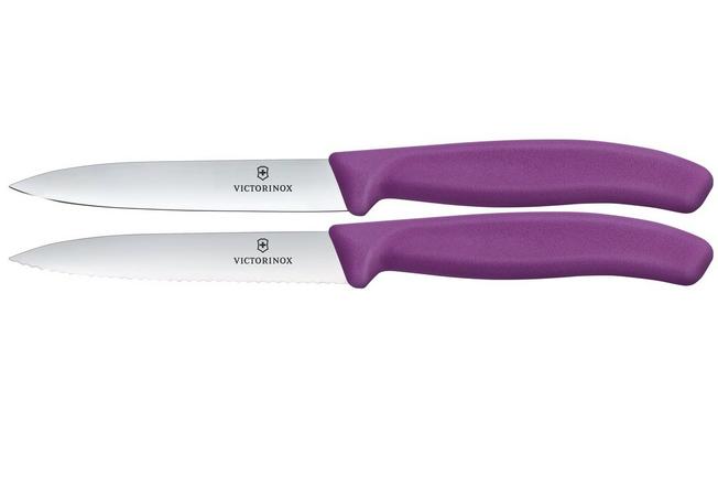 Image pour Victorinox Swiss Classic 6.7799.2C1 Straight/Wavy, Purple, set de 2 couteaux à légumes, 10 cm