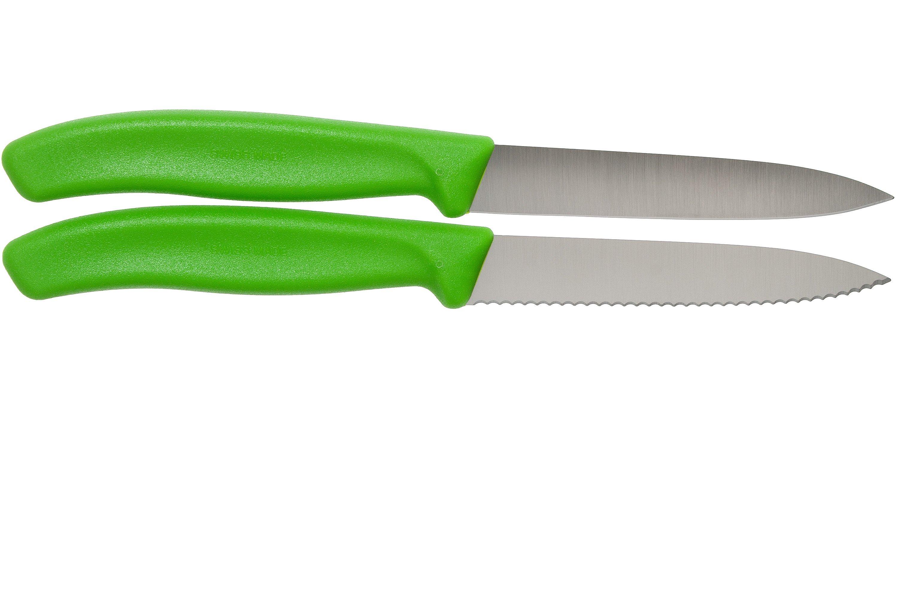 Victorinox SwissClassic serrated/smooth vegetable knives green 10 cm