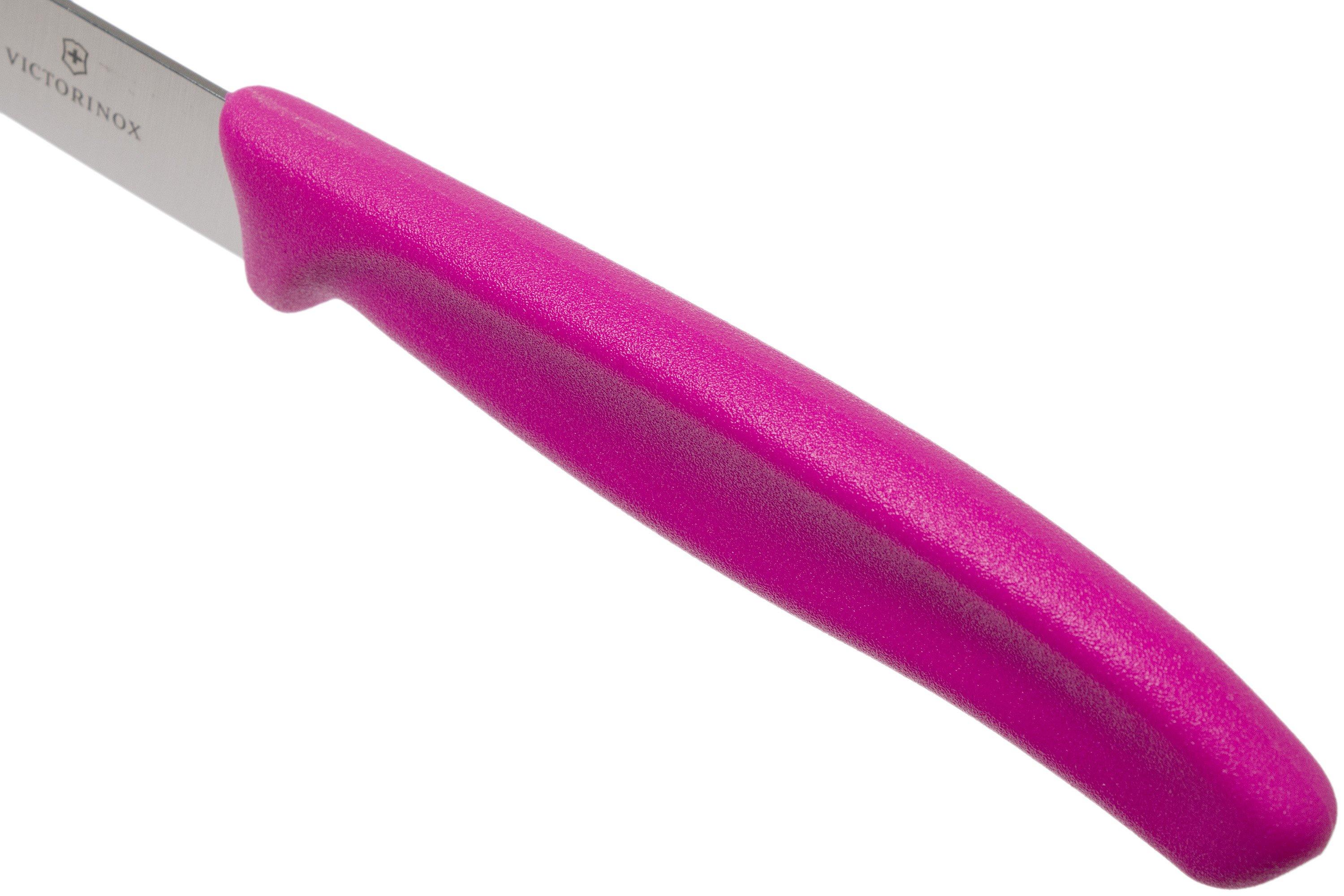 Victorinox Swiss Classic Steak- Und Pizzamesser – 12 Cm Klinge Mit Wellenschliff, Robuster Kunststoff-Griff In Pink, Spülmaschinengeeignet