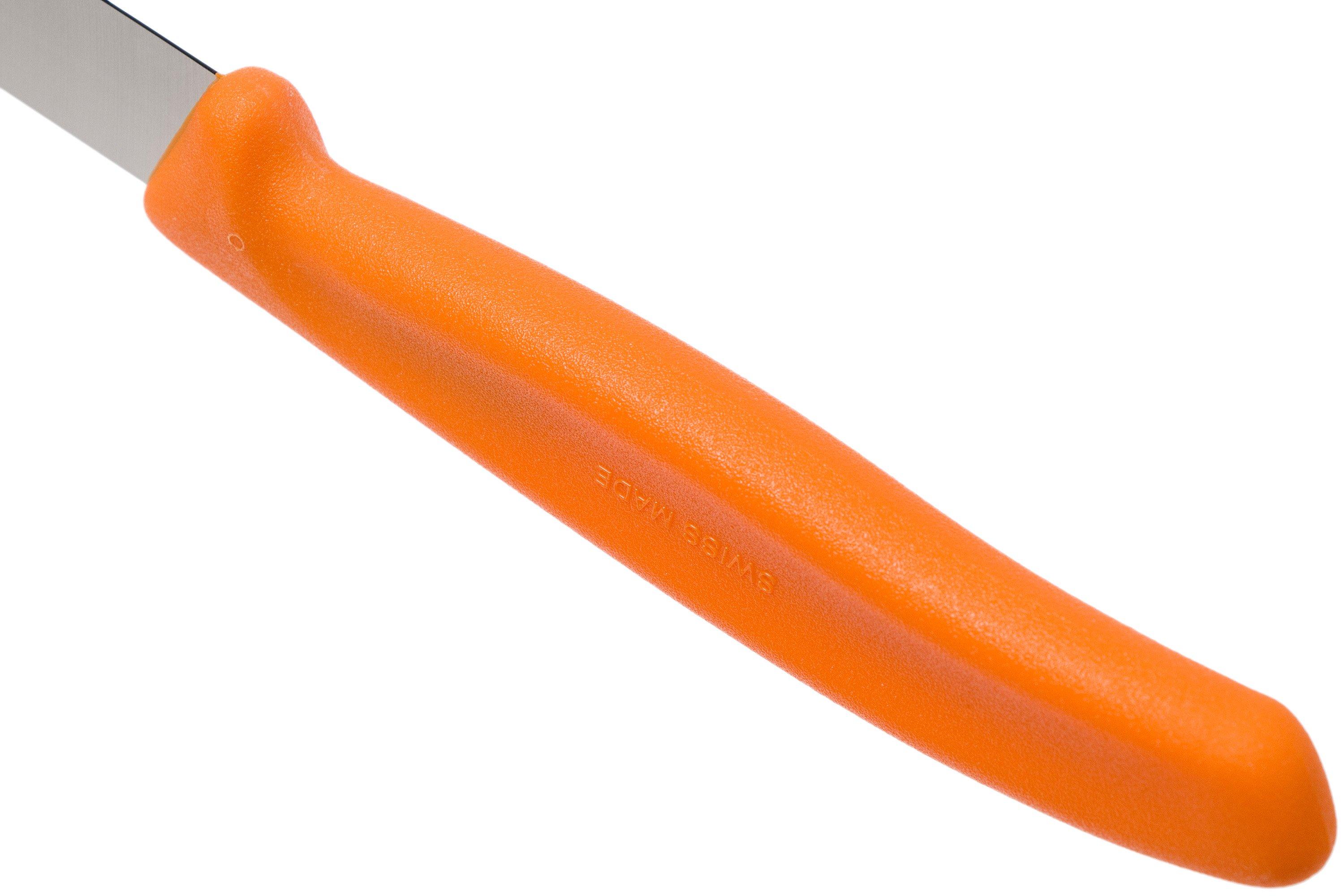 Couteau tomates / table Victorinox Swiss Classic lame denté 11 cm- bout rond  - manche orange