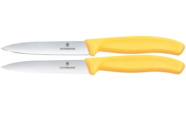 Image pour Victorinox Swiss Classic 6.7798.2C1 Straight/Wavy, Yellow, set de 2 couteaux à légumes, 10 cm