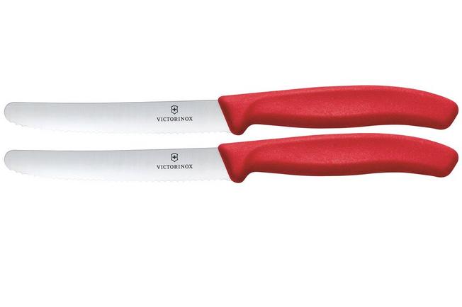Image pour Victorinox Swiss Classic 6.7831.2C1 Tomato & Table Knife, Wavy, Red, set de 2 couteaux à tomates