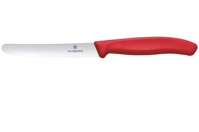 Image for Victorinox Swiss Classic 6.7831.C1 Tomato & Table Knife, Wavy, Red, tomato knife