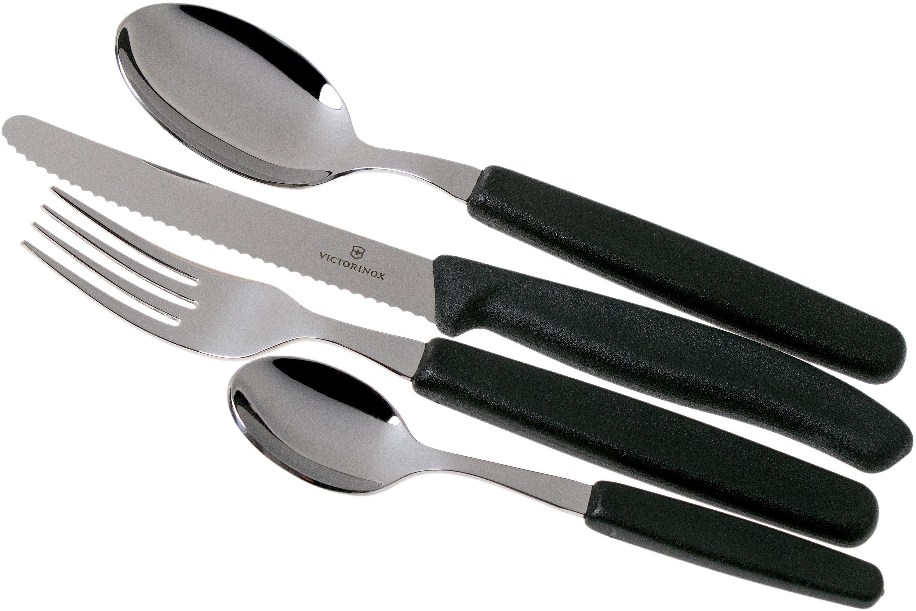sladre specielt lastbil Victorinox SwissClassic 6.7833.24, 24-piece cutlery set with tomato knife,  black | Advantageously shopping at Knivesandtools.com