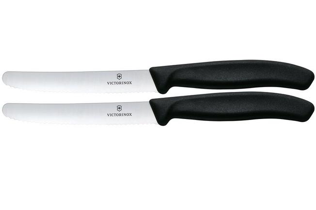 Image pour Victorinox Swiss Classic 6.7833.2 Tomato & Table Knife, Wavy, Black, set de 2 couteaux à tomates