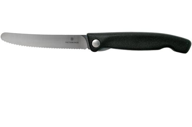 Victorinox SwissClassic coltello da verdure pieghevole nero, seghettato,  6.7833.FB