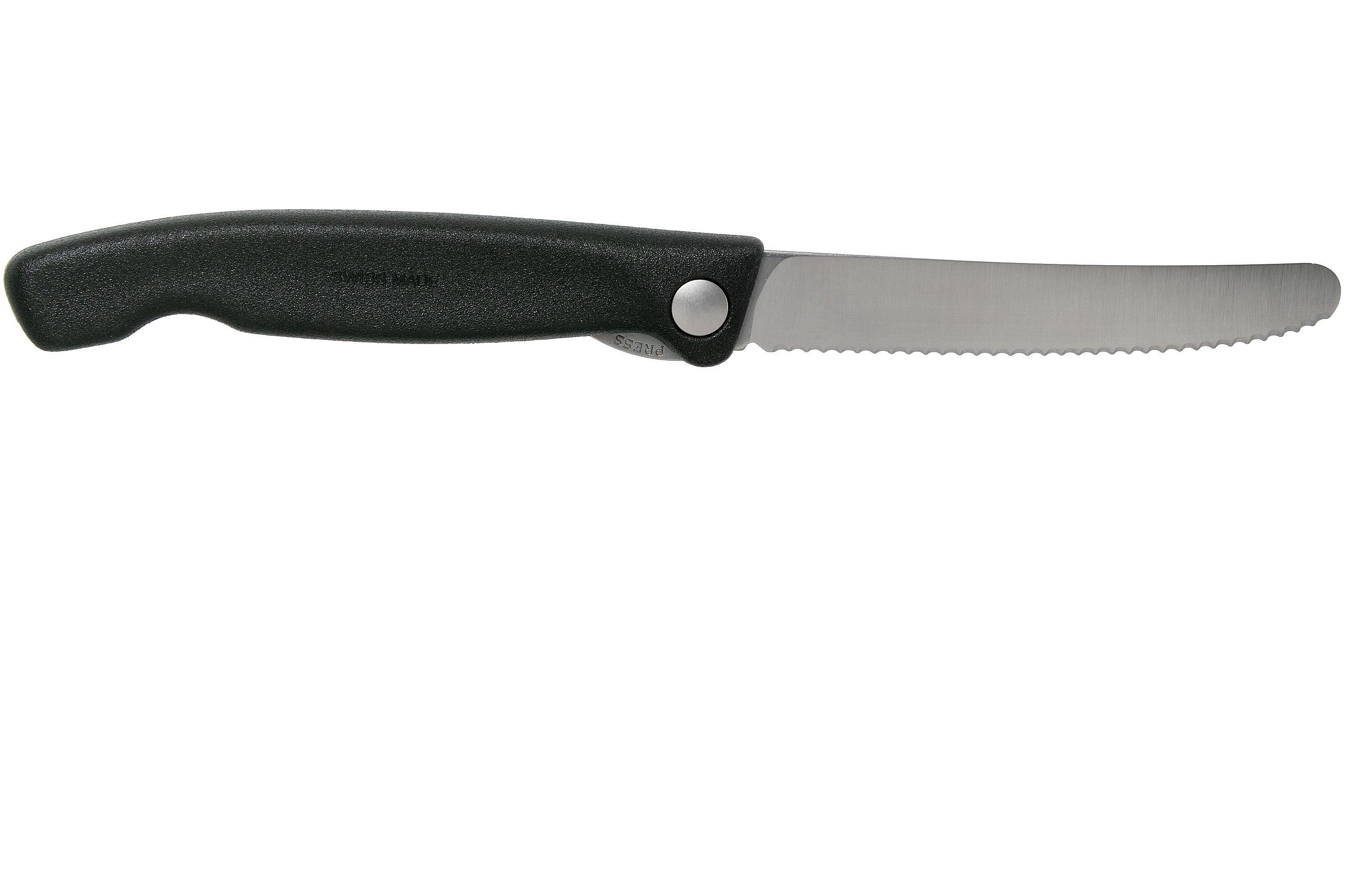 Victorinox SwissClassic foldable vegetable knife serrated black, 6.7833