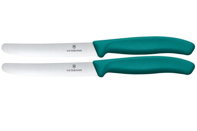 Image pour Victorinox Swiss Classic 6.7834.2C1 Tomato & Table Knife, Wavy, Green, set de 2 couteaux à tomates