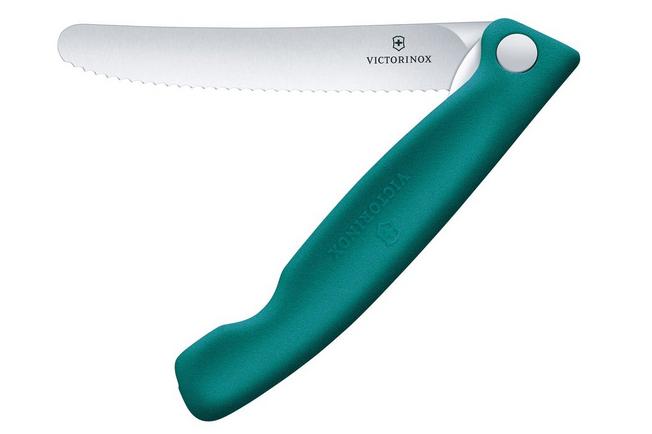 Imagen para Victorinox Swiss Classic Picnic Knife 6.7834.FC1 Wavy, Green, cuchillo para verduras dentado plegable