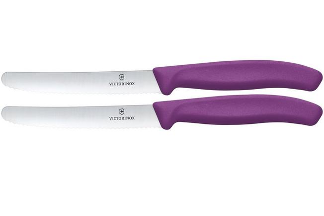 Image pour Victorinox Swiss Classic 6.7835.2C1 Tomato & Table Knife, Wavy, Purple, set de 2 couteaux à tomates