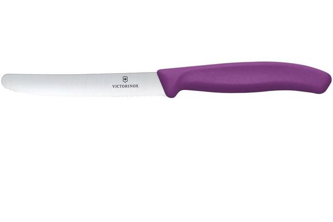 Imagen para Victorinox Swiss Classic 6.7835.C1 Tomato & Table Knife, Wavy, Purple, cuchillo para tomates dentado