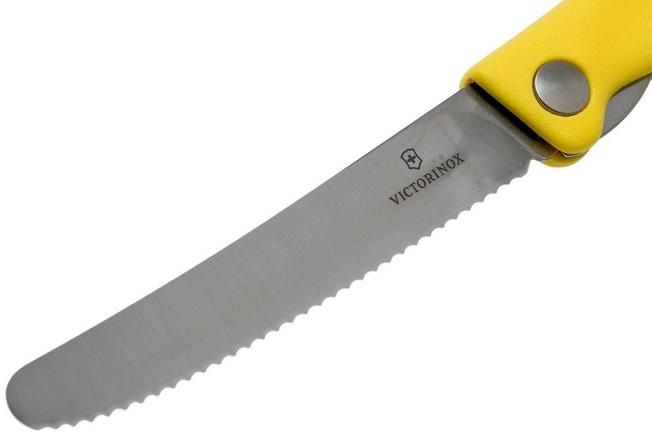 Victorinox SwissClassic coltello da verdure pieghevole giallo, seghettato,  6.7836.F8B